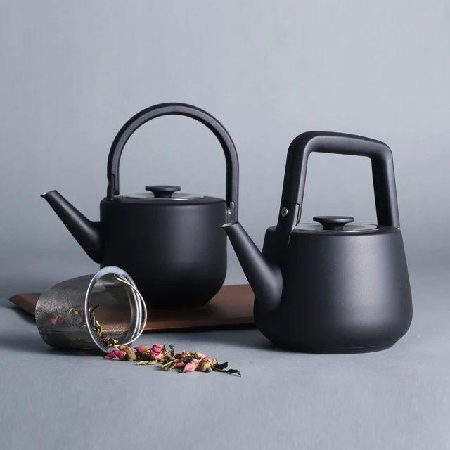 Manufacturer Tea Kettle Painting Stainless Steel black Color Customized Stainless Steel Kettle with insulated handle for Kitchen