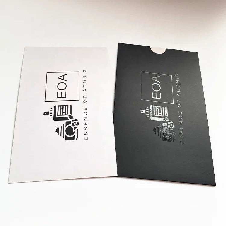 Customization black luxury gift thank you card receipt envelope printing black kraft paper envelope