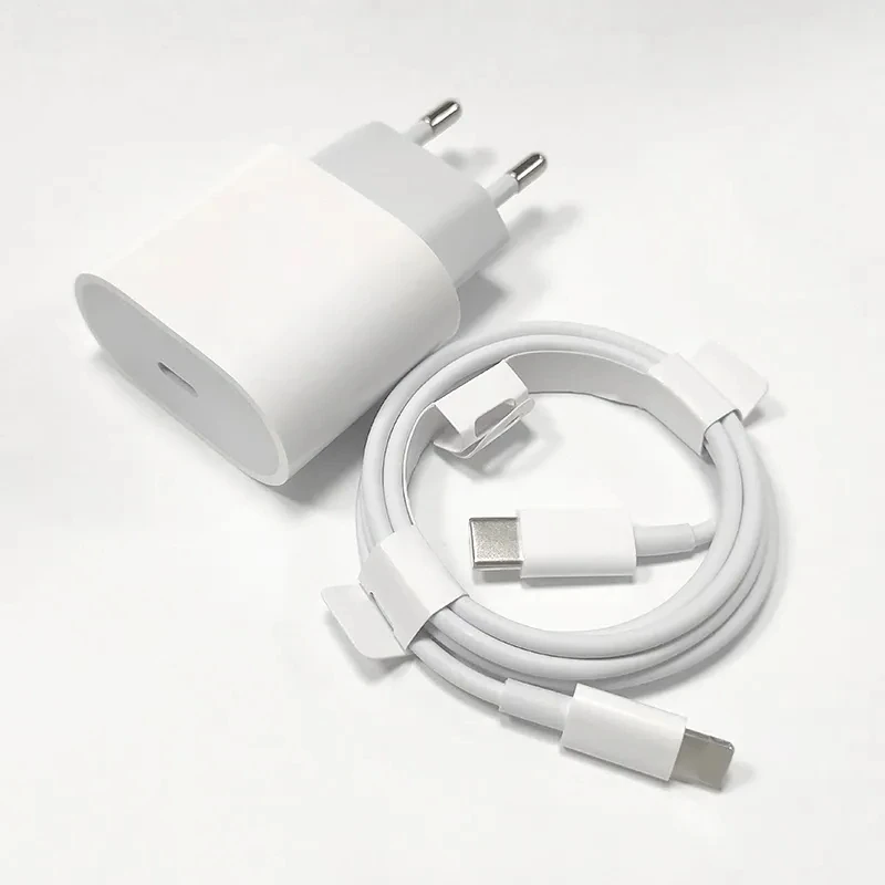 Factory Custom Wholesale Mobile Phone Data Cable And Power Adapter 20W PD Fast Charging USB C Charger Set For iPhone