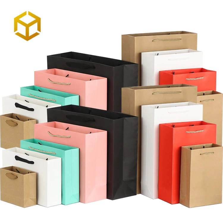 Strong Paper Bags Small Gift Brown Shipping Sell Sac Emballage Purple Promotional Printing Thank You Bag