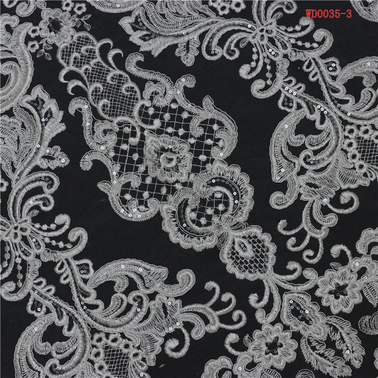 Luxury gold elegant white french Crystal Tube Glass Beads shining sequins fabric  Cord embroidery fabric for wedding party dress