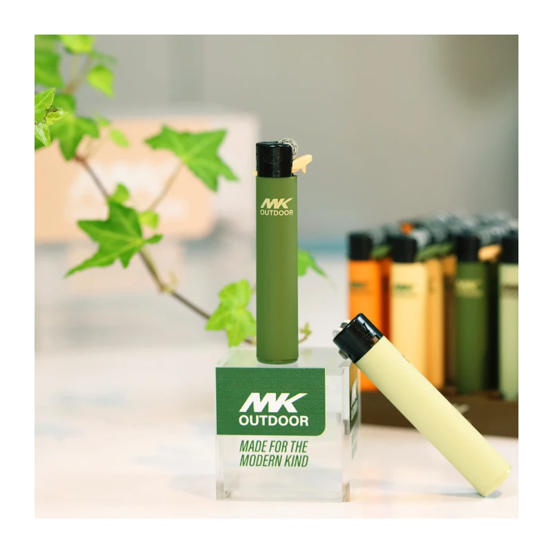 MK Wholesale Slim Fancy Flint Lighter Bulk encendedores Butane Gas Flint Lighters Custom Logo Refillable Cigarette Flint Lighter