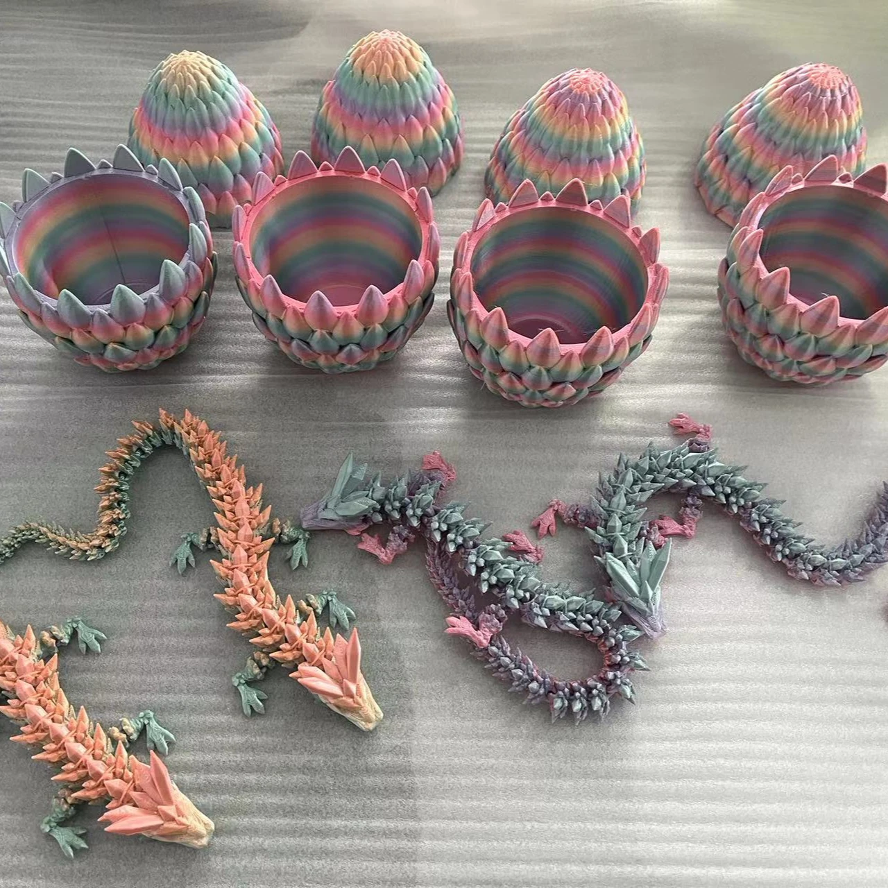 3D printing service FDM process PLA hinge dragon activity toy  Crystal Dragon Egg