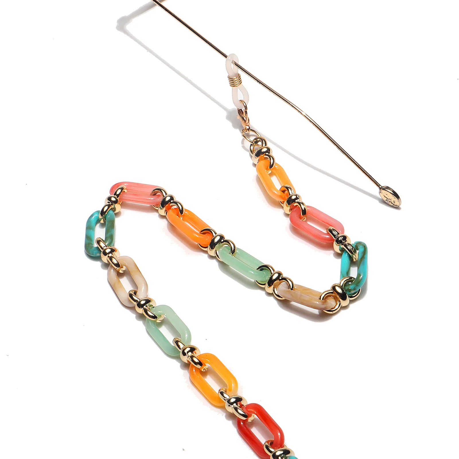 Wholesale New Fashion Jewelry Multicolor Acrylic Link Eyeglasses Chains For Women Hanging Neck Sunglasses Chains