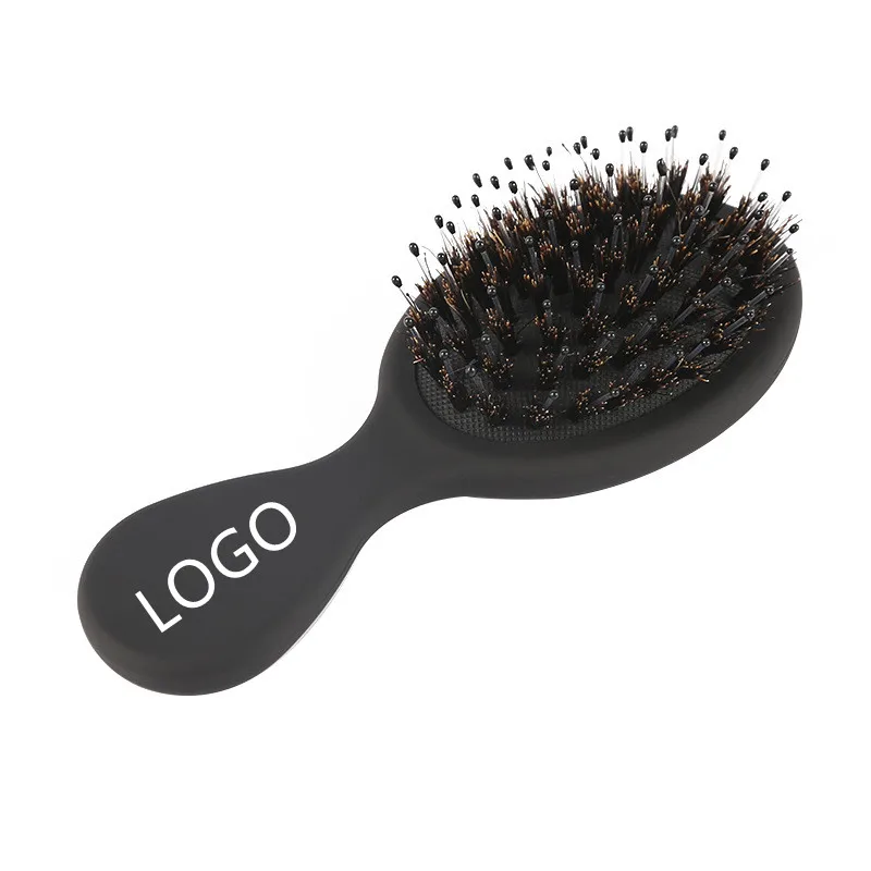 Custom LOGO Private Label small size paddle hair brush detangling magic hair brush with boar bristles For Children And Girl
