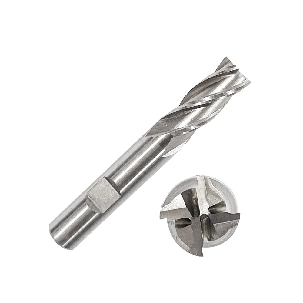 DIN844 4 Flutes HSS End Mill for Metal Stainless Steel Aluminium Milling