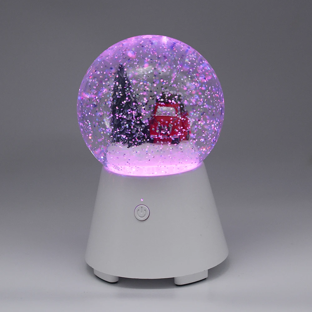 
 Оптовая продажа, подсветка из смолы, Санта-Клаус, крутящийся, Рождественское украшение, уникальный Снежный шар, светодиодный беспроводной динамик  