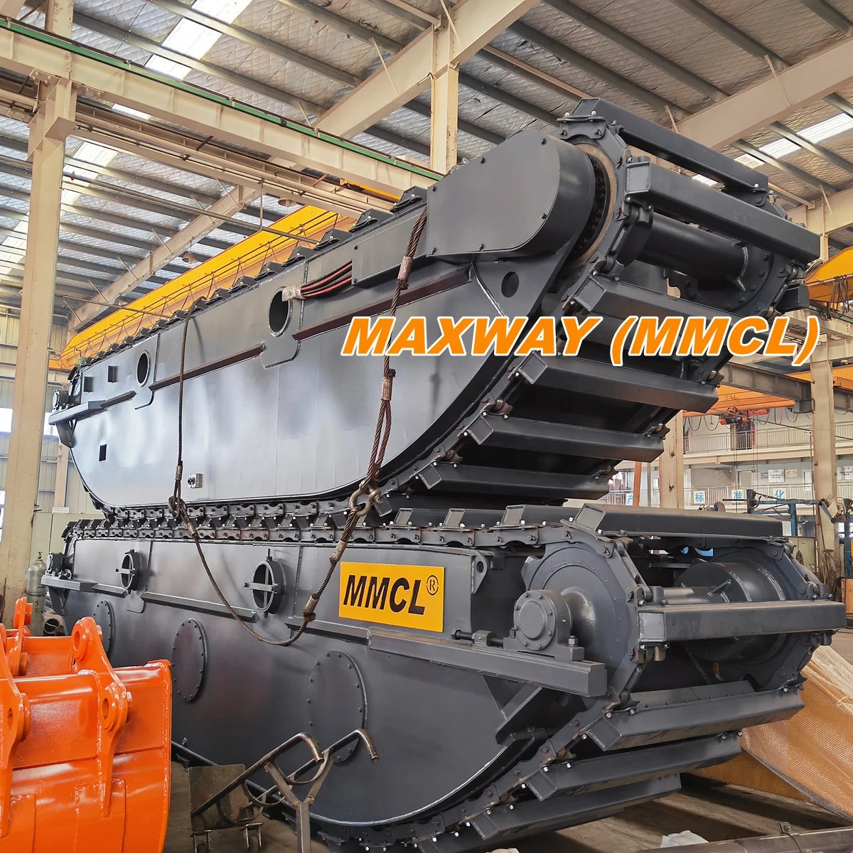 MAXWAY (MMCL) Heavy duty design  Amphibious Pontoon  for DOOSAN, SUMITOMO, KOBELCO Excavator, Model: MAX200PU-S