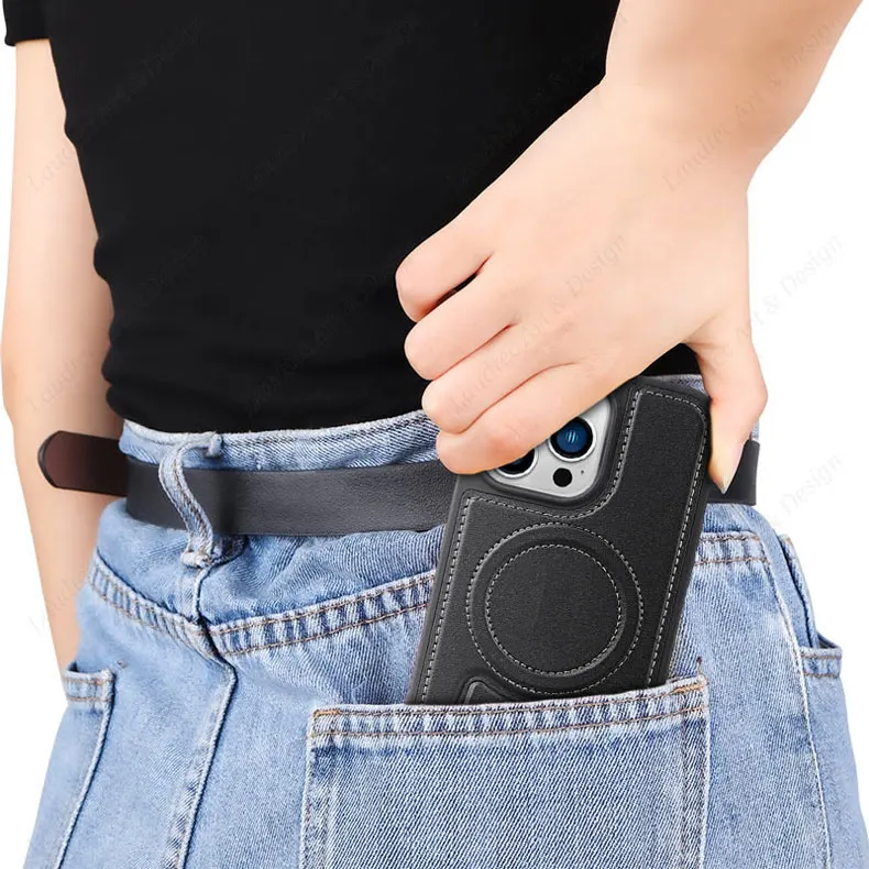 Laudtec SJK004 Matte Flip Cover Wallet Kickstand Case Leather Mobile Phone Cases For Iphone 15 14 13 12 11 10 8 7 Plus Pro Max