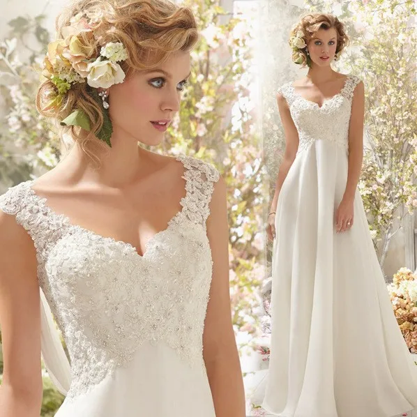 New Fashion Cheap Off-shoulder White Lace sexy Wedding Dress With floor length