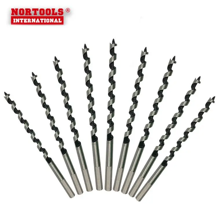 6 Pieces 230 mm Hex Shank Auger Bits for Woodworking Drilling