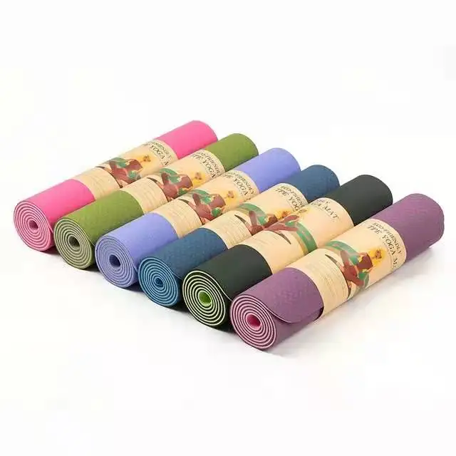 Wholesale Gymnastics Equipment Custom Print Logo Fitness Eco Friendly TPE Yoga Mat