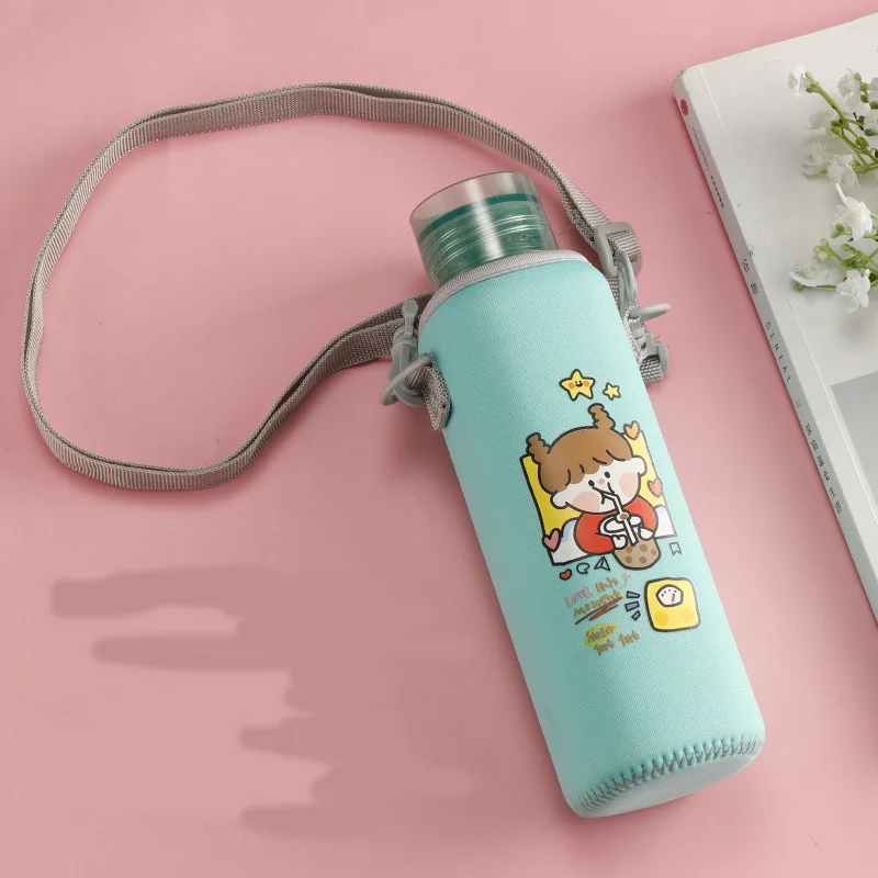 Wholesale Neoprene Water Bottle Pouch Bottle Carrier Holder Sleeve Insulated Cooler Bag With Adjustable Shoulder Straps