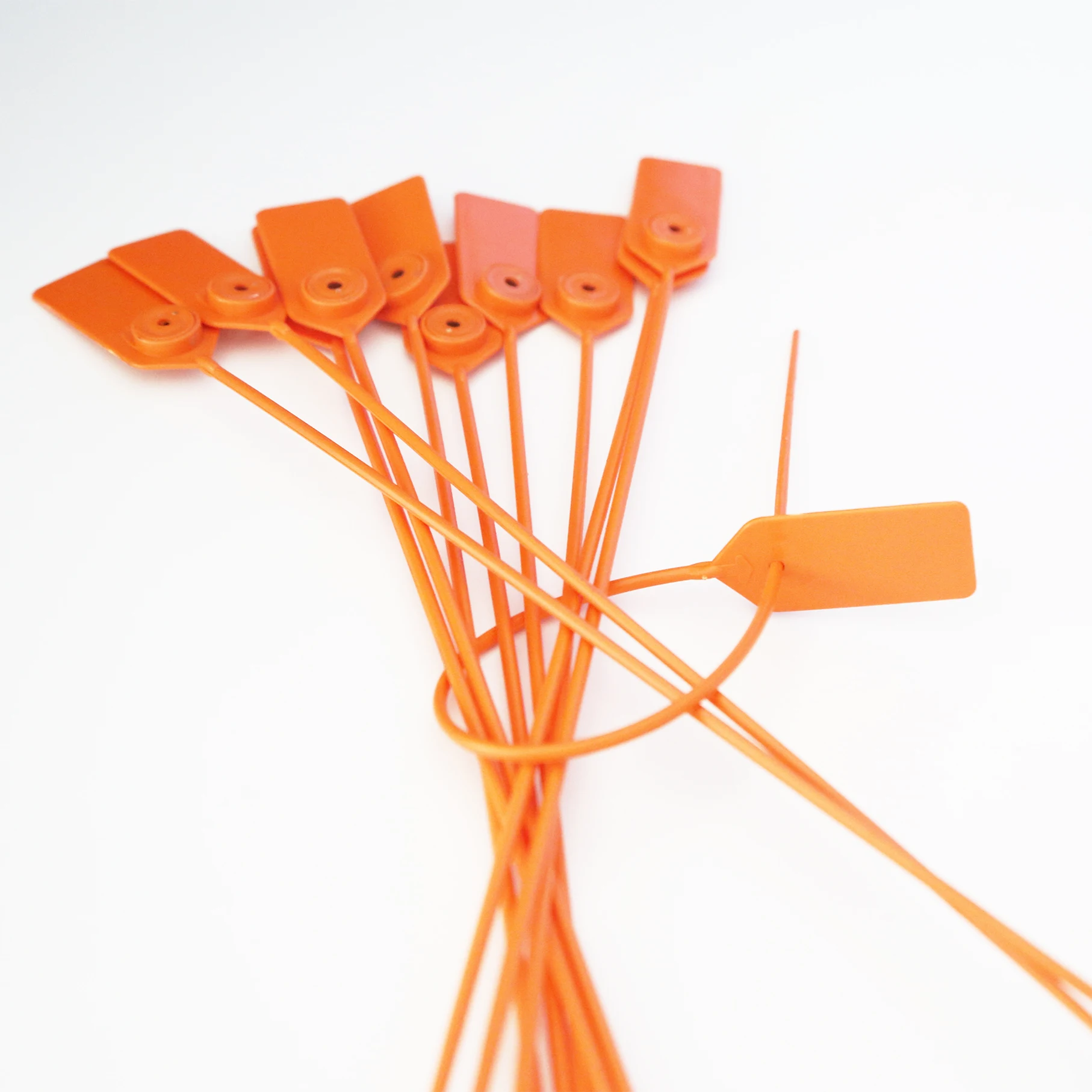 Long strap pull tight latch plastic safety container security seal with barcode logo serial number for postal bag