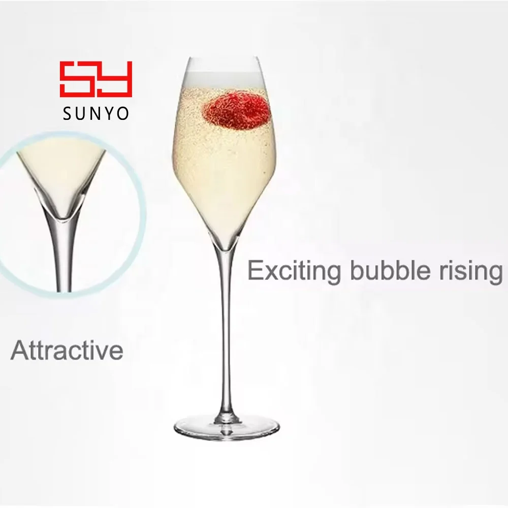 Wedding Custom Crystal Champagne Flute16oz Lead Free Glass Transparent Moet Chandon Champagne Glass