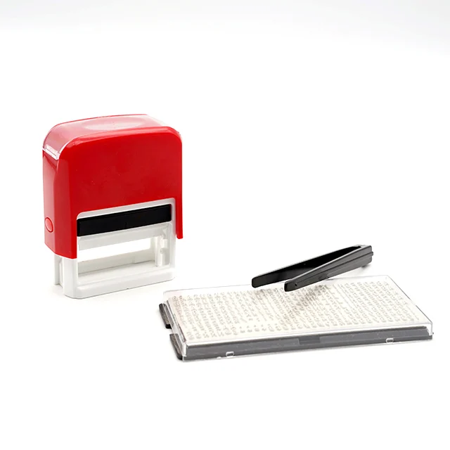 Customized  Self-Ink Text Office Stamp Text Self Inking Stamp Automatic Handle Rubber Stamp set 38*14