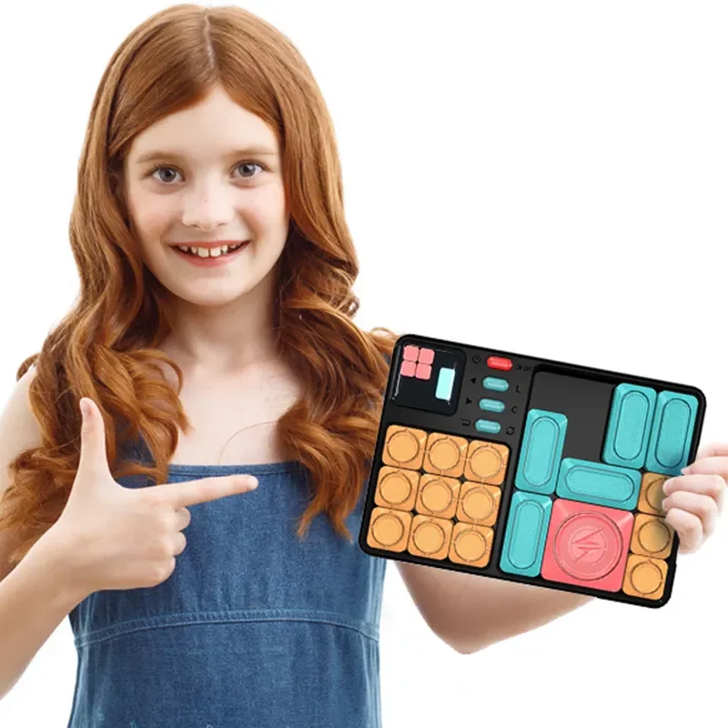 interaction Digitale Handheld Games Slide Huarong Road Pegged Jigsaw Puzzle Levelled UP Challenges Brain Teaser Educational Toy