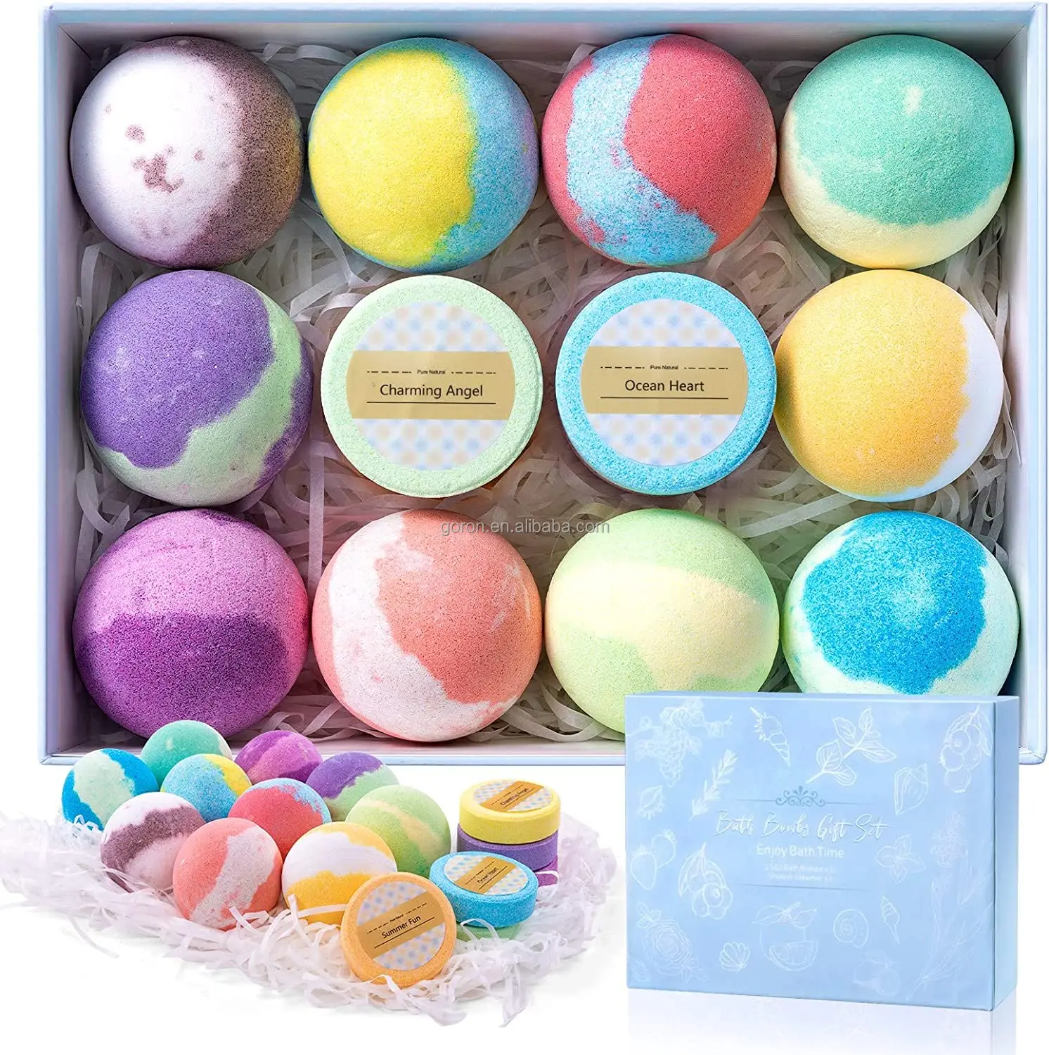 Wholesale OEM luxury package shower steamers gift dry skin moisturize bath bombs custom