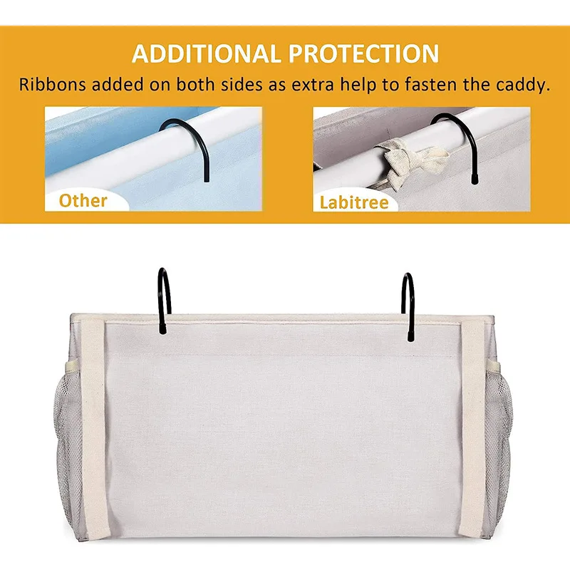 OEM Baby Bed Diaper Hanging Storage Bag Crib Organizer Canvas Large Capacity Bed Side Commodity Shelf Grocery Storage Rack Bags