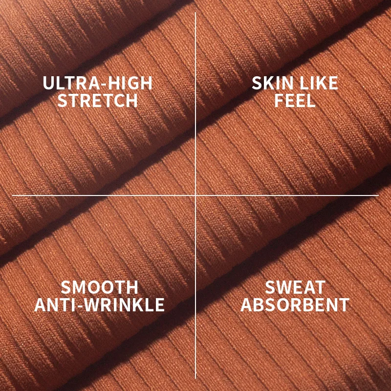 Wholesale activewear swimwear breathable 4way stretch ribbed strip spandex nylon fabric for yoga