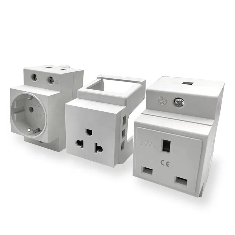 XINGHE все спецификации AC30 US EU UK 250V 10 13 16 25A 3-контактная модульная розетка 3 полюса 35 мм Din рейка несколько вилок и розеток