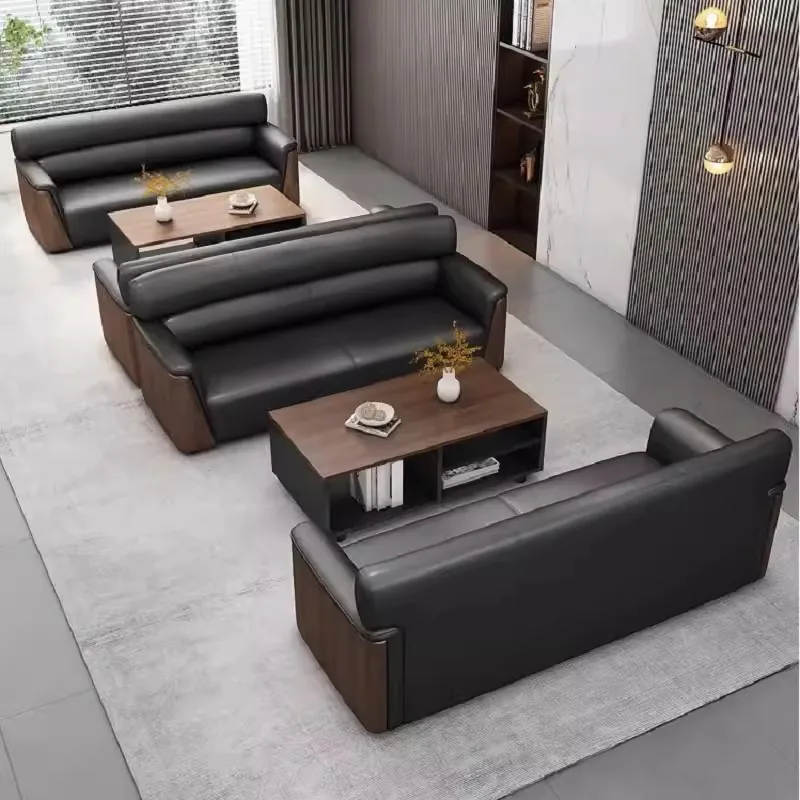 Factory direct sales office sofa modern simple and comfortable three people to negotiate reception business meeting office sofa