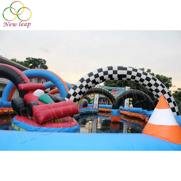 Customizable Outdoor Inflatable Go Kart Race Track Giant Inflatable Zorb Ball Race Track Repair Kits Printed Playground Sale Use