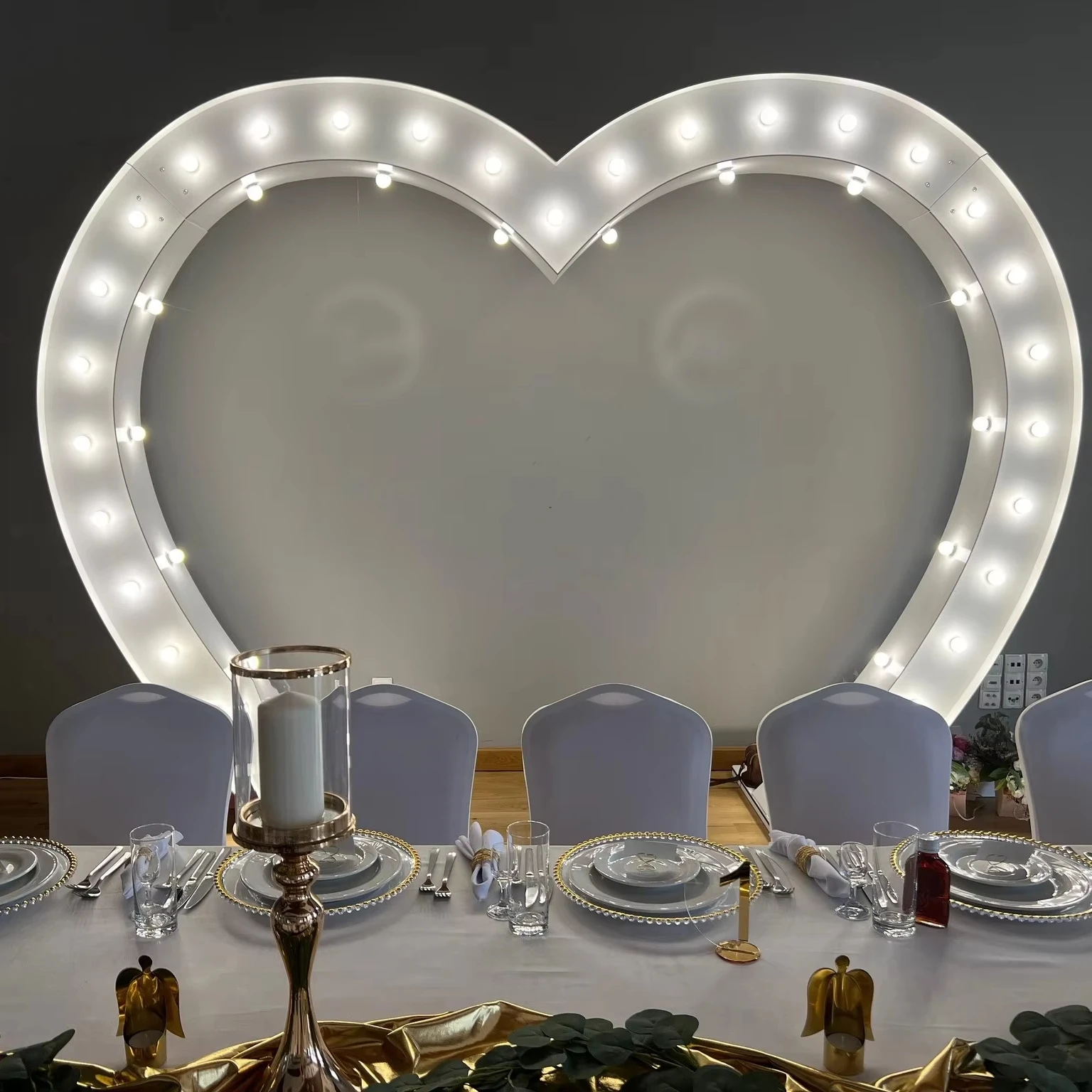Wedding Decoration Backdrop Heart Shaped Led Backdrop for Events Decoration Heart Shaped Arch for Wedding Decoration