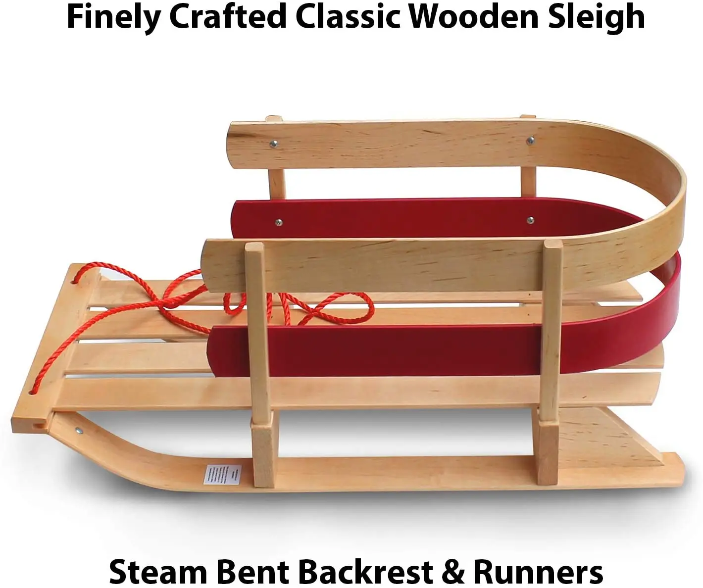 Baby Pull Sled Wood Toddler Wooden Steering Snow Slider for Kids