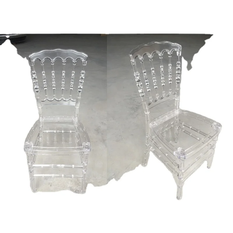 Use Commercial Transparents Grade Resin Crystal wedding Napoleon Chair