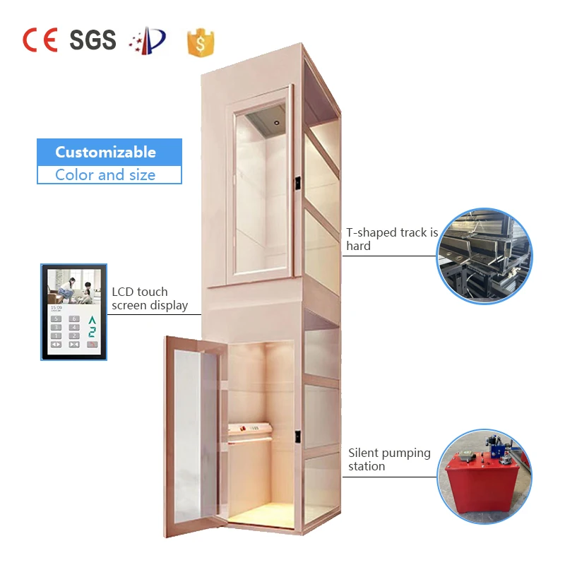 1000kg Loading Weight Hotel Elevator Passenger Lift Customized The villa has a built-in home elevator