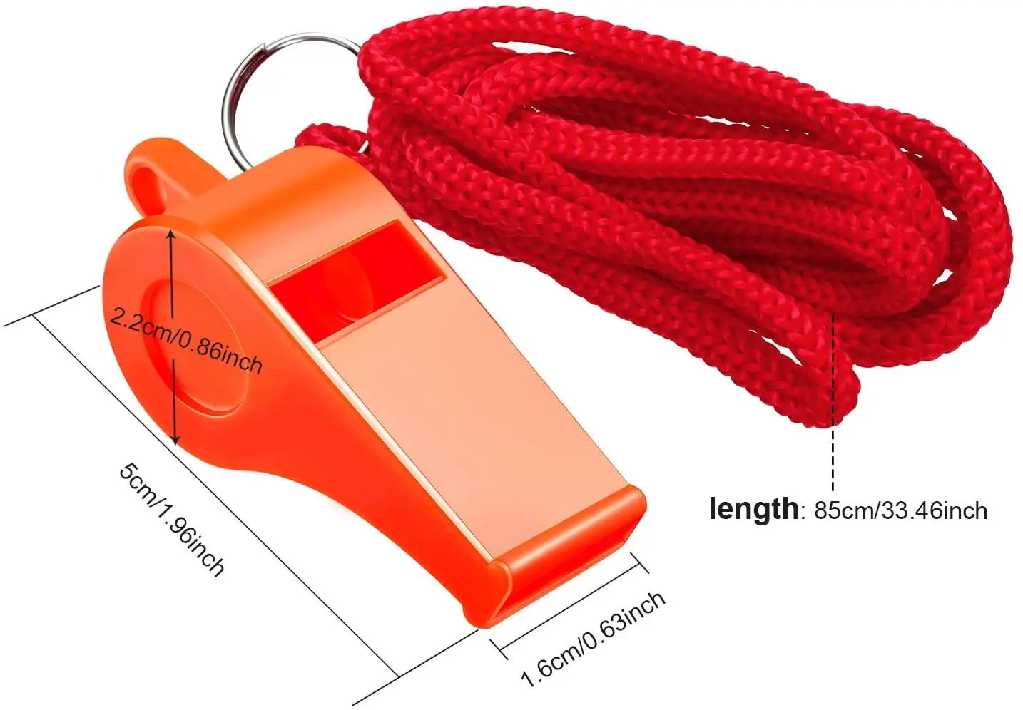 Multi Colored Eco-friendly Plastic Whistle With Lanyard Plastic Loud Crisp Sound Whistles Rings For Outdoor Fitness And Activity
