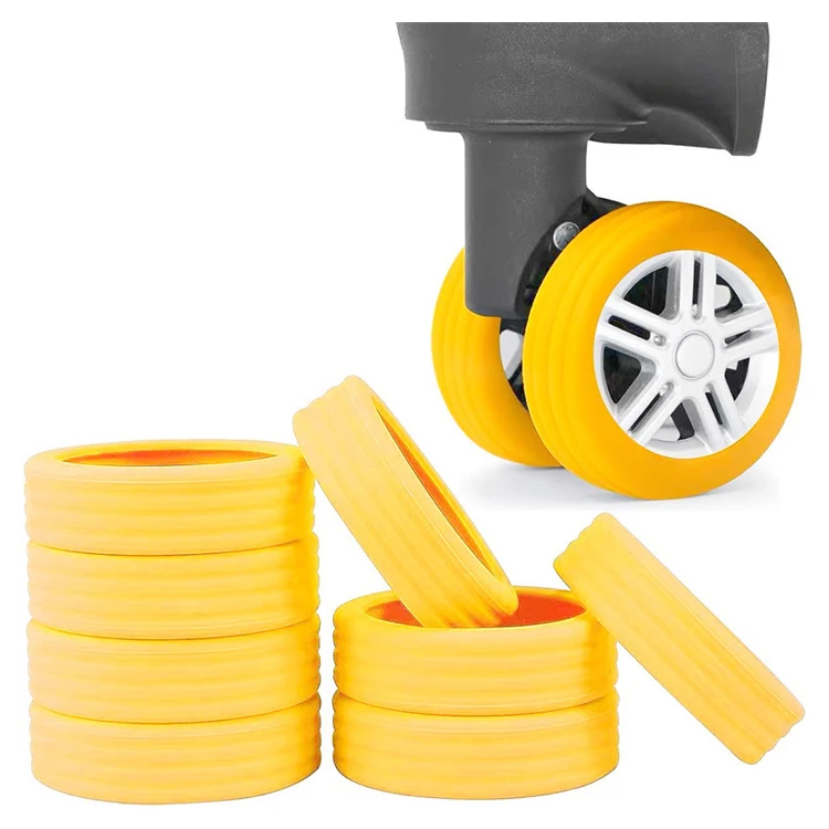 8Pcs Travel Suitcase Wheel Protector Luggage Wheel Protective Silicone Silent Protection Cover Luggage Wheel Covers