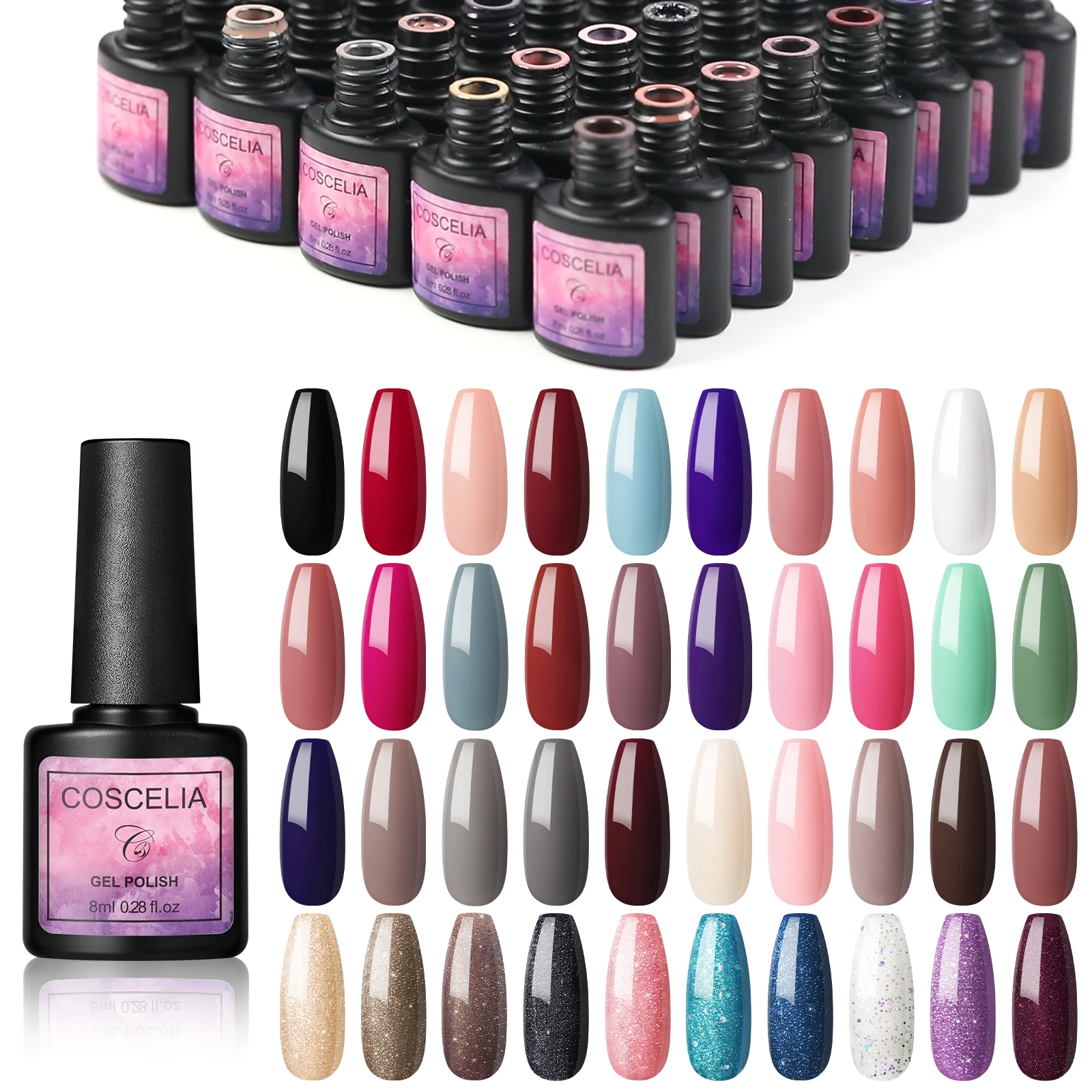 UV Nail Polish 8ml Painting Gel for Wholesale Soak Off Gel Polish in Stock 40 Colors Manufacturer UV Nail Gel Art Supplies