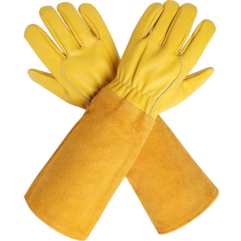 
welding gloves leather Puncture Resistant safety welding work glove long leather gloves for Forearm Protection 
