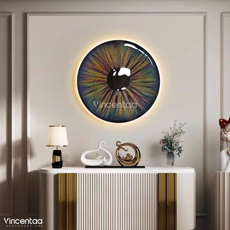 Vincentaa Modern Art Interior Wall Metal Art Abstract Design Eye Decorative Painting