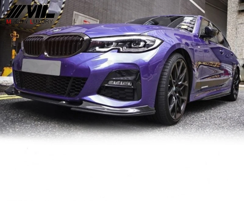Auto Exterior Accessories Modification Surrounding Carbon Fiber Front Lip Spoiler Bumper For B Model 3 G20