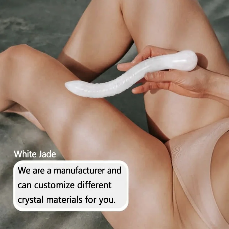 wholesale rose quartz Crystal Serpent Dildo double curved crystal dildo Crystal Serpent Dildo