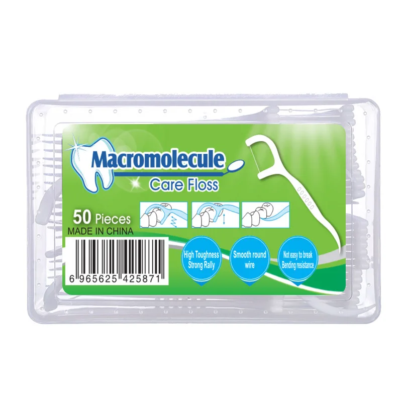 Home Personal Care 50 Pack Floss Rods Plastic Toothpicks Portable Packaging Box