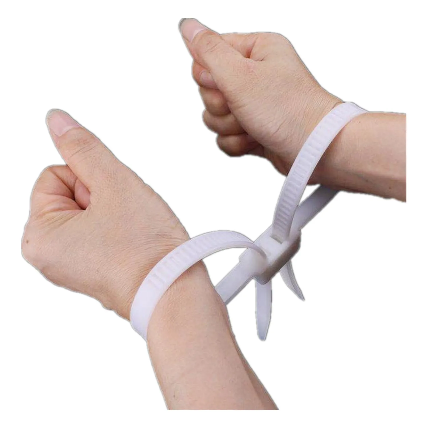 Disposable plastic double buckle cable ties Double buckle nylon handcuffs Restraint zone