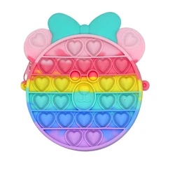 Push It Bubble Pop Popper Fidgets Packs Crossbody Simple Shoulder Bag for Kid Adult Pop Purse Bags Fidget Toy Pack for Girl