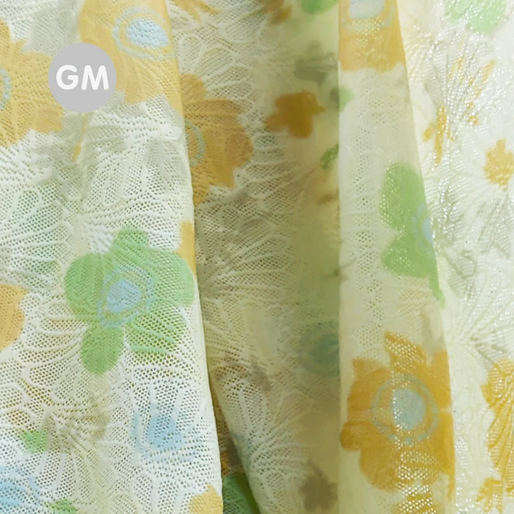 LACE PRINTED FABRIC NYLON 4WAY SPANDEX KNIT FABRIC FOR CLOTH