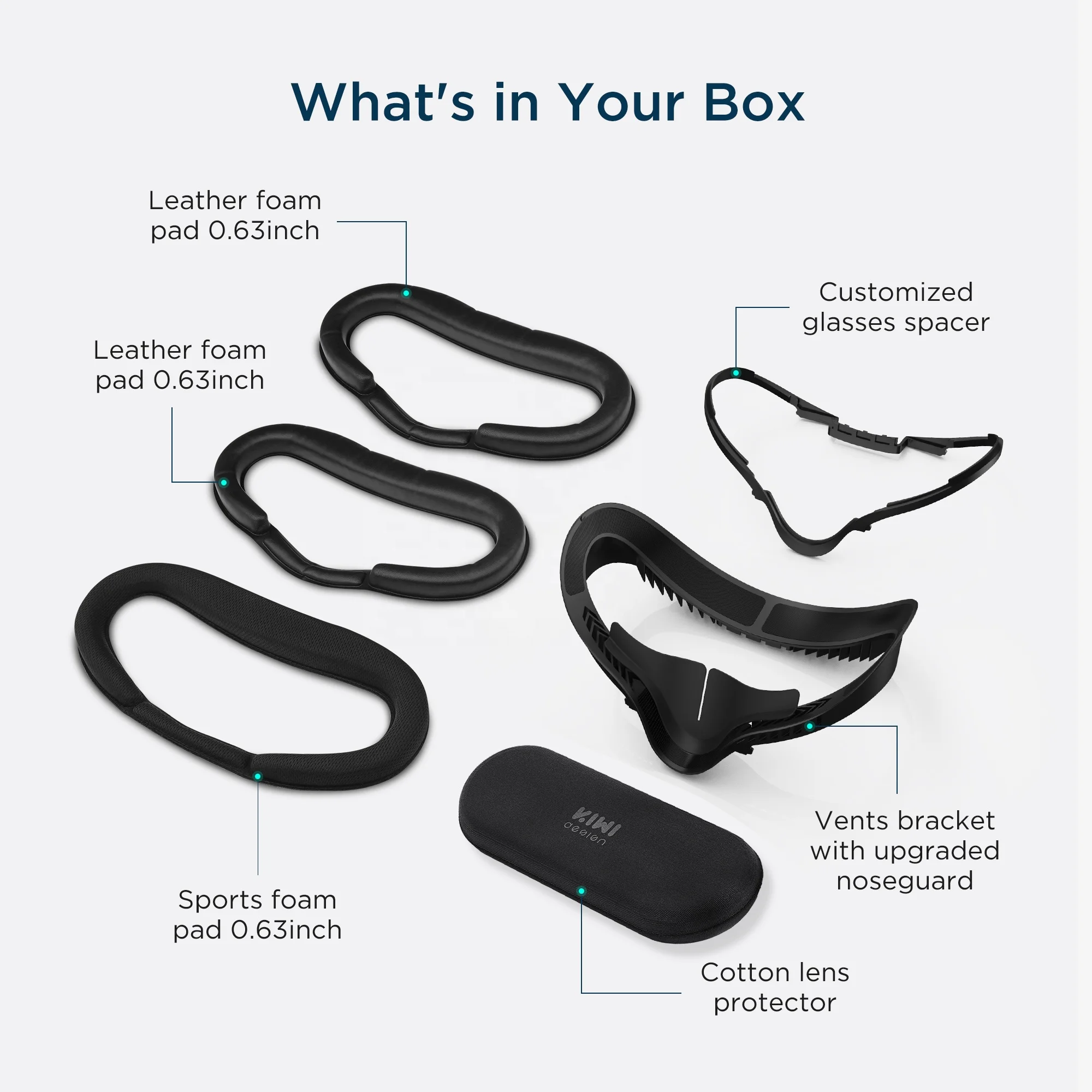 Спортивный чехол KIWI design 6 в 1, впитывающий пот и дышащий пенопласт, кронштейн интерфейса для лица для Oculus Quest 2