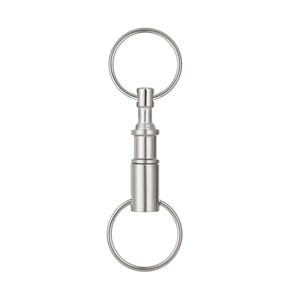 Fashion Pull Apart Keychain Diy Keychain in bulk Double novelty Metal Key chain Rings Detachable Quick Release Keyring accessory
