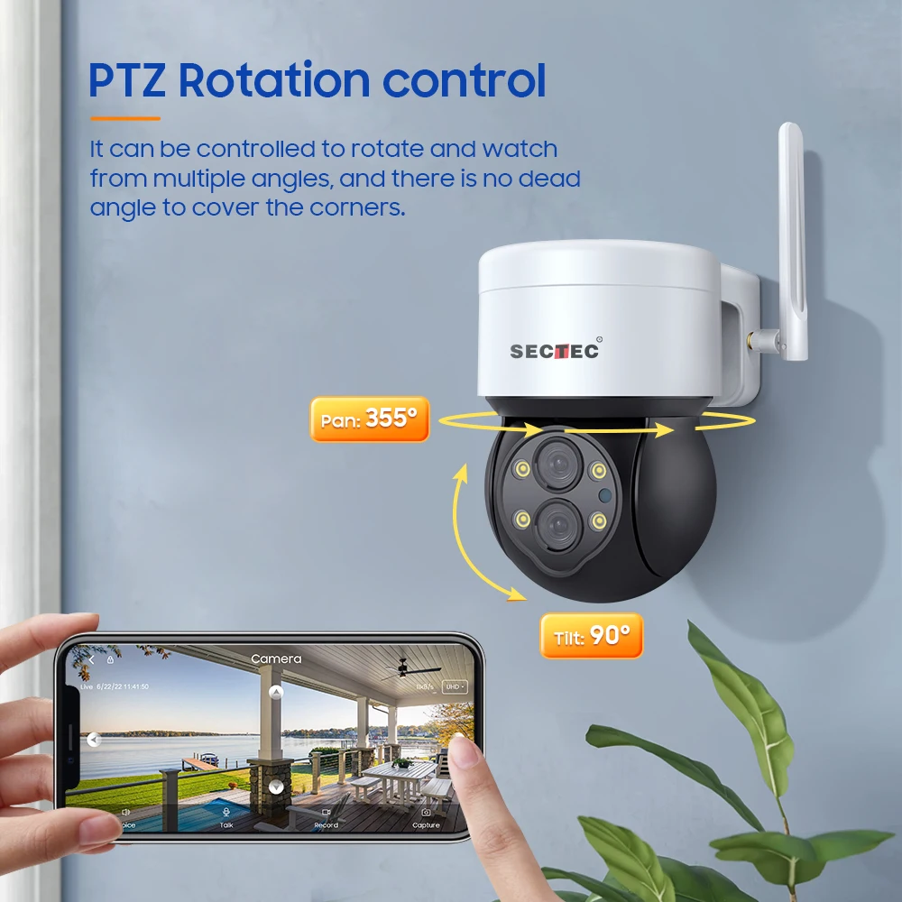Sectec HD 4MP10X зум CCTV камера IP Wifi наружная Водонепроницаемая 4MP сетевая мини