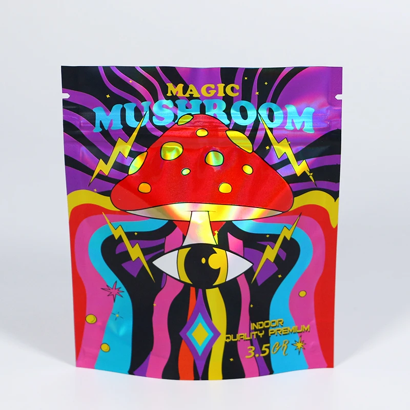 Custom Print Matte Soft Touch Holographic Tea Plastic Bag Packaging Food Grade Foil Coffee Stand Up Bags With Valve and Zipper