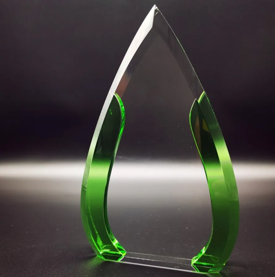 Custom Carved Commemorative Crystal With Base Trophy Crystal Medal Plaque Crystal Trophy