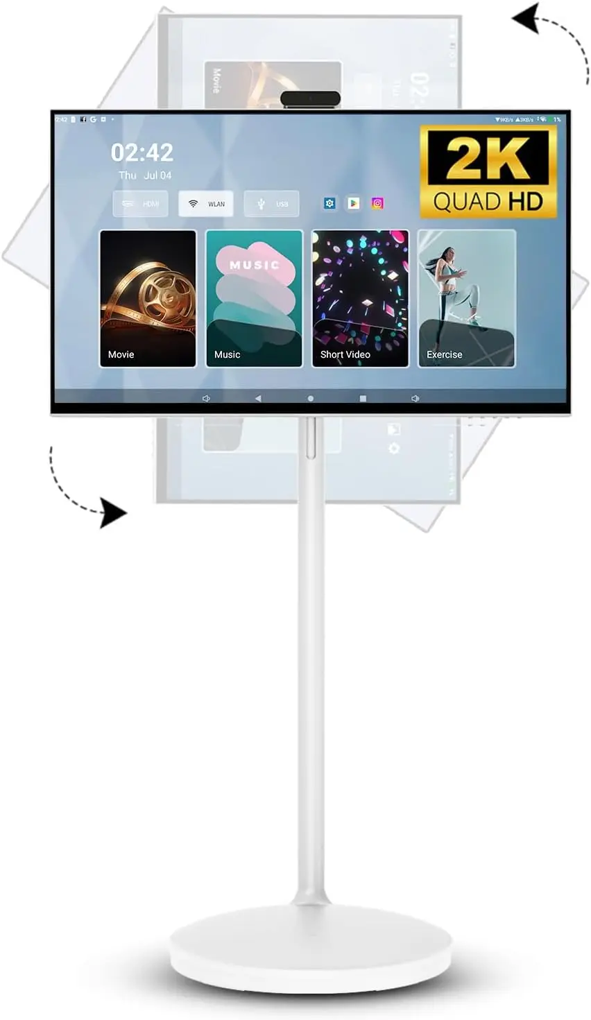 32 inch Smart Portable Monitor Android 13 capacitor Touchscreen 8G RAM 128G SSD SnapDragon 665 Li-on Battery 20000mAh 10hrs