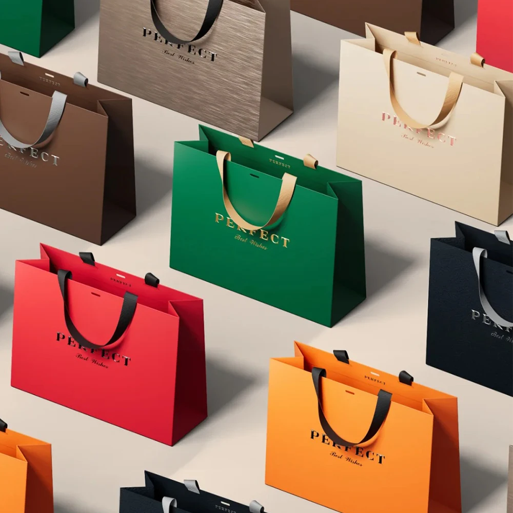 Luxury Custom Logo Matte Paper Bags Retail Shopping Gift Packaging Jewelry Boutique Clothing Shoes Bag With Cotton Handle