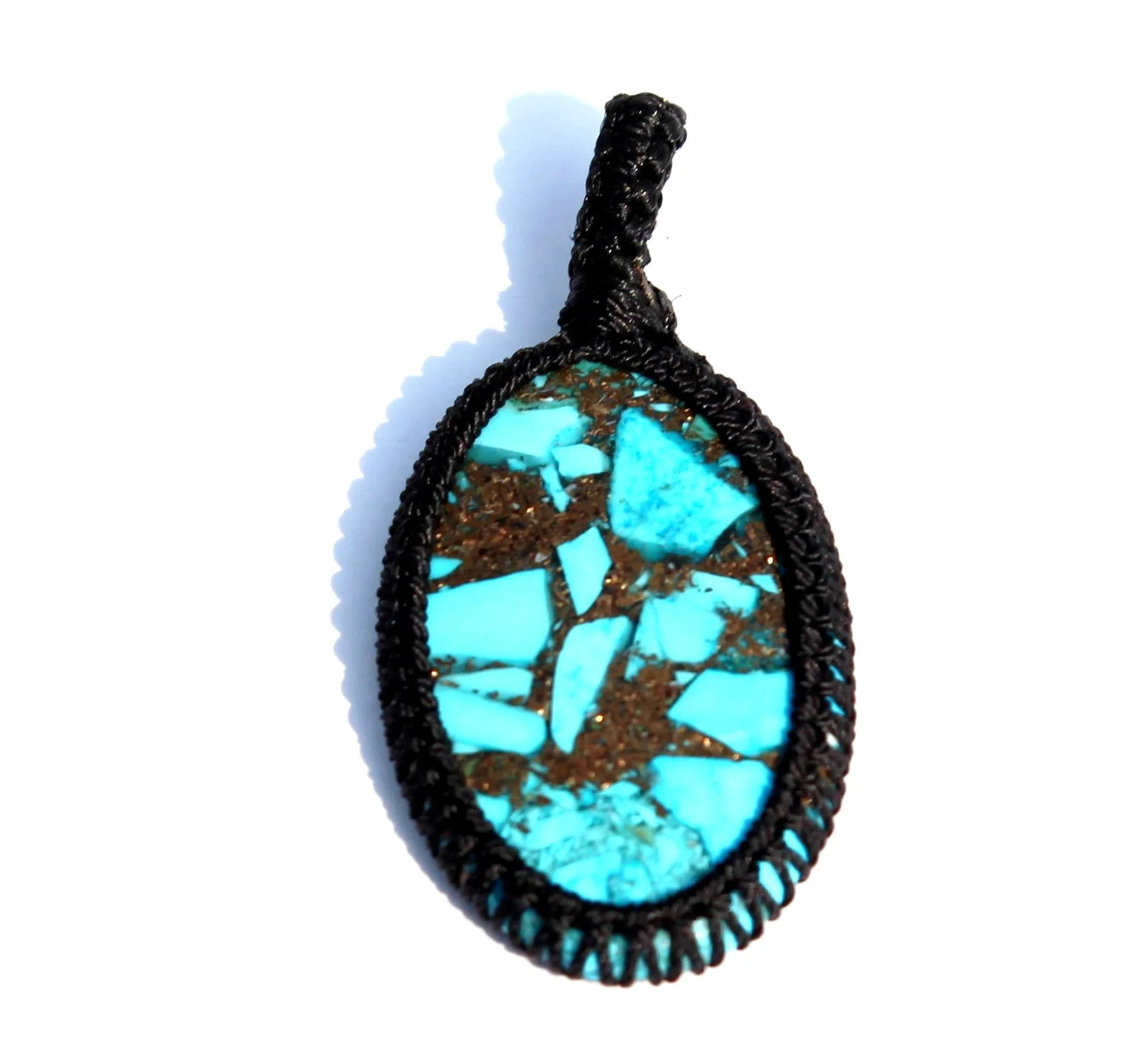 Multiple Gemstones Cabochon Macrame Cord Wrap Pendant Piedras Naturales Crystal Healing Stone